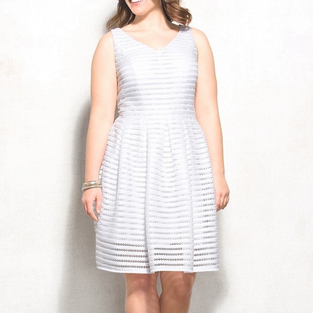 Ashley Graham “Beyond” White Skater Dress